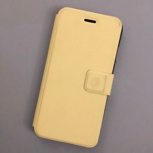 White wallet flip iPhone case